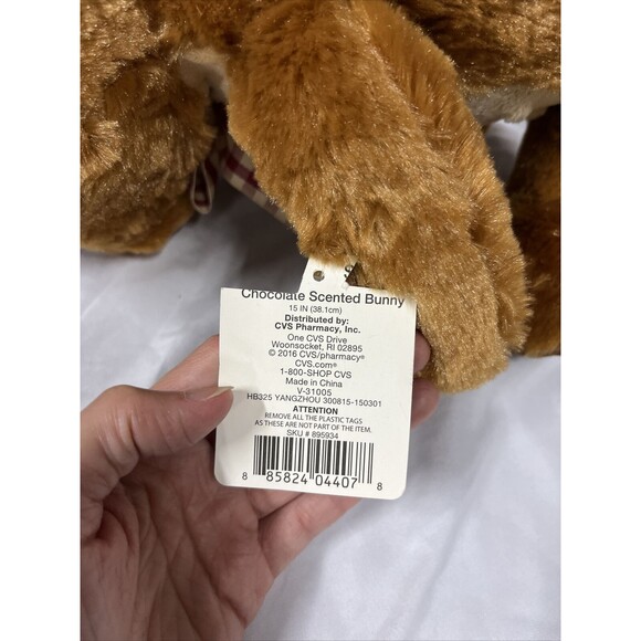 NWT Homerbest 15 Inch Brown Bunny‎ Chocolate Scented Rabbit Plush Stuffed Animal - Picture 8 of 10